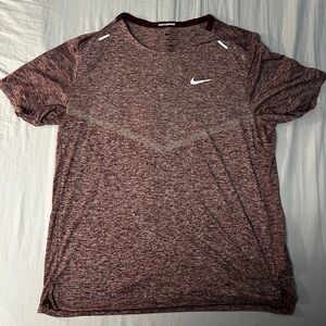 Nike Running Heathered Burgundy Tee
